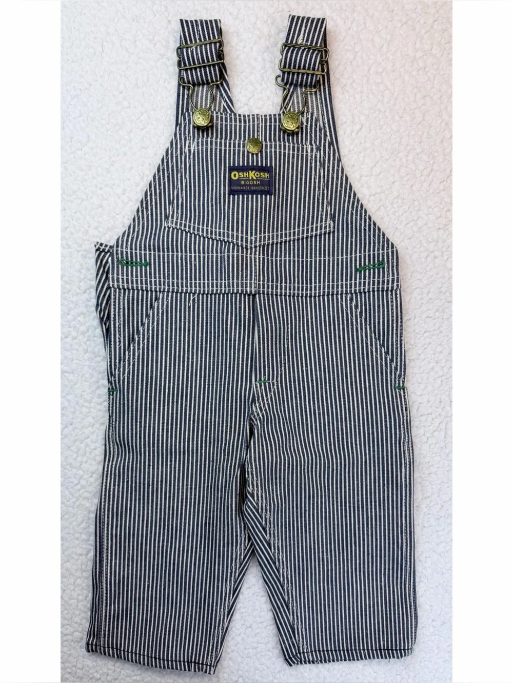 (VTG NWT) OSHKOSH B'GOSH • Deadstock Union Hickory Stripe Vestbak Overalls, 1